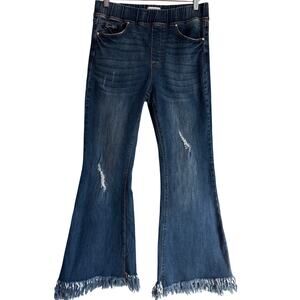 Insane Gene Womens Boho Pull-On Flare Jeans Size Large Festival Ready